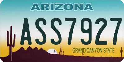 AZ license plate ASS7927