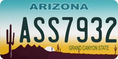 AZ license plate ASS7932