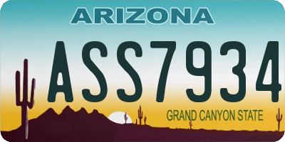 AZ license plate ASS7934