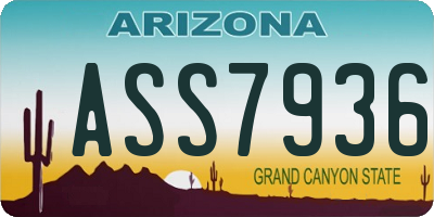 AZ license plate ASS7936