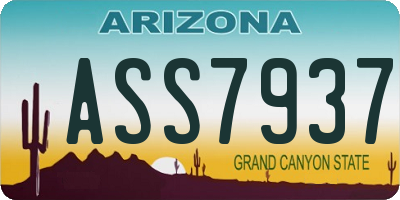 AZ license plate ASS7937