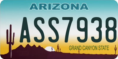 AZ license plate ASS7938