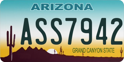 AZ license plate ASS7942