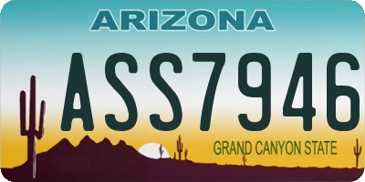 AZ license plate ASS7946