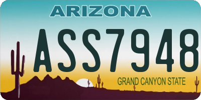 AZ license plate ASS7948