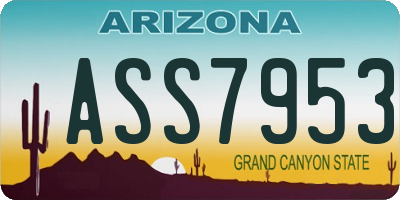 AZ license plate ASS7953