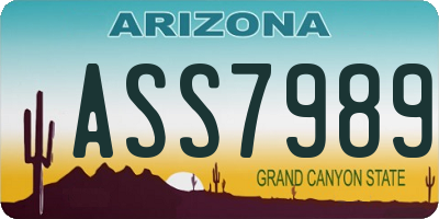 AZ license plate ASS7989