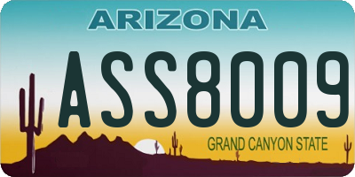 AZ license plate ASS8009