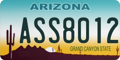 AZ license plate ASS8012