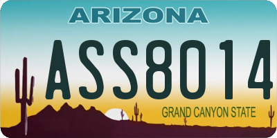 AZ license plate ASS8014