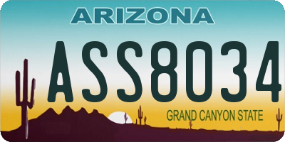 AZ license plate ASS8034