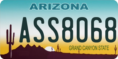 AZ license plate ASS8068