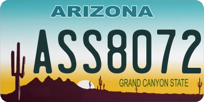 AZ license plate ASS8072