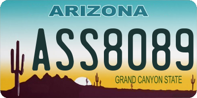 AZ license plate ASS8089