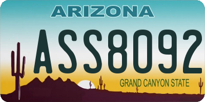 AZ license plate ASS8092