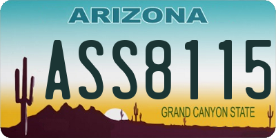 AZ license plate ASS8115