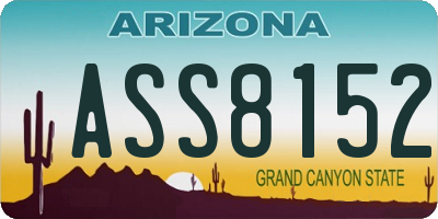 AZ license plate ASS8152