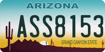 AZ license plate ASS8153