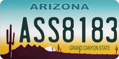 AZ license plate ASS8183