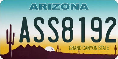 AZ license plate ASS8192