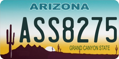 AZ license plate ASS8275