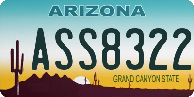 AZ license plate ASS8322
