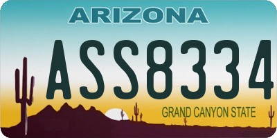 AZ license plate ASS8334