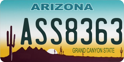 AZ license plate ASS8363