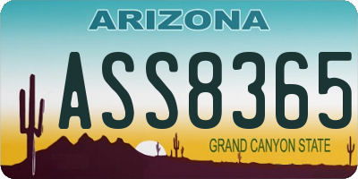 AZ license plate ASS8365