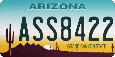AZ license plate ASS8422