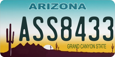 AZ license plate ASS8433
