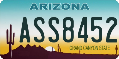 AZ license plate ASS8452