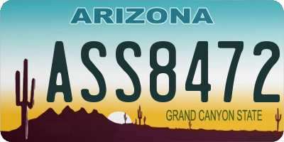 AZ license plate ASS8472