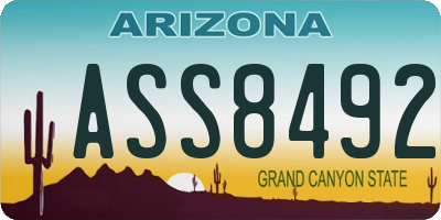 AZ license plate ASS8492