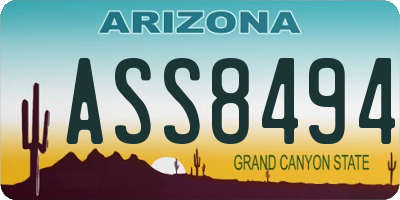 AZ license plate ASS8494