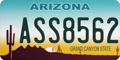 AZ license plate ASS8562
