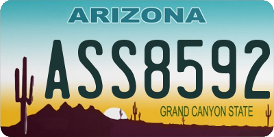 AZ license plate ASS8592