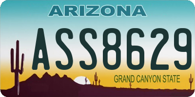 AZ license plate ASS8629