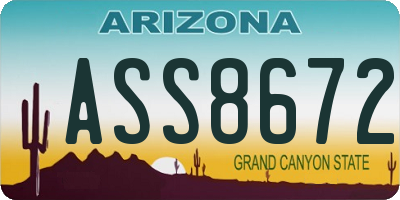 AZ license plate ASS8672