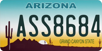AZ license plate ASS8684