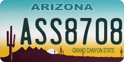 AZ license plate ASS8708