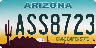 AZ license plate ASS8723