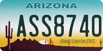 AZ license plate ASS8740