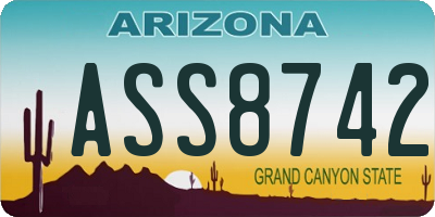 AZ license plate ASS8742