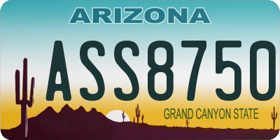 AZ license plate ASS8750