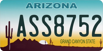 AZ license plate ASS8752