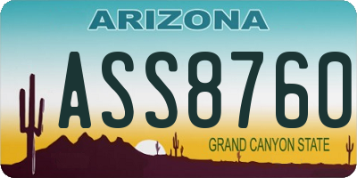 AZ license plate ASS8760