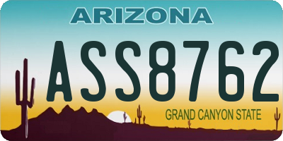 AZ license plate ASS8762