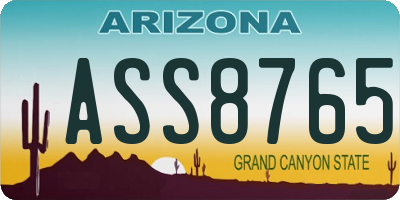 AZ license plate ASS8765