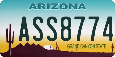 AZ license plate ASS8774